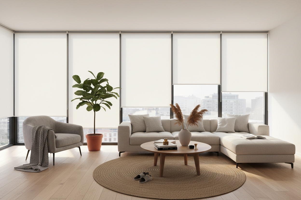 Stylish Comfort with IKEA Roller and Pull Down Window Shades