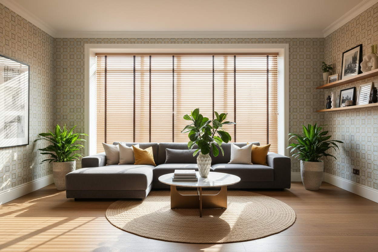 Stylish Home Makeover with Blinds and Wallpaper
