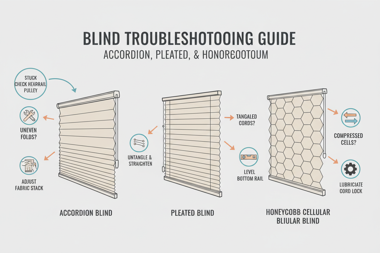 Troubleshooting Accordion, Pleated, and Honeycomb Blinds Issues