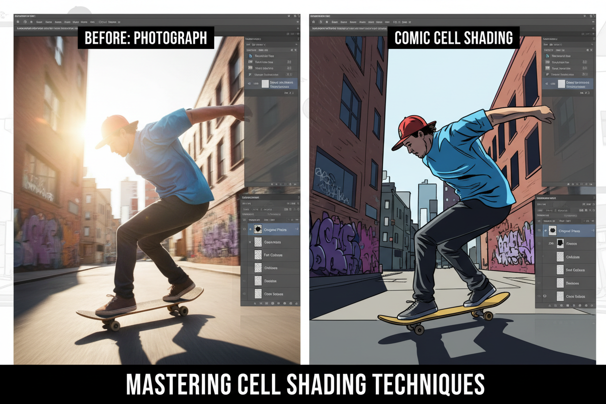 Turn Photos into Comics: The Real Way to Master Cell Shading in Photoshop