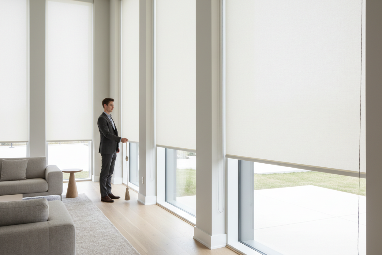Why Corded Roller Shades Remain a Reliable Choice for High Windows and Precision Control