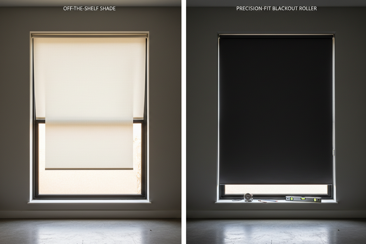 Why Off-the-Shelf Shades Fail: The Case for Precision-Fit Blackout Rollers