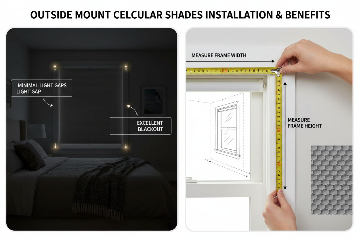 Why Outside Mount Cellular Shades Are the Secret to Better Blackout (and How to Measure)