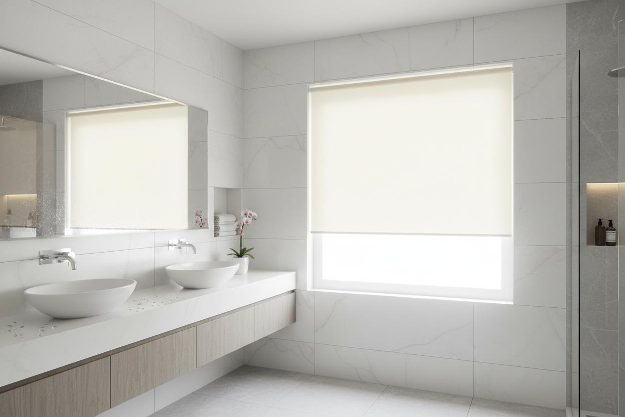 Why Roller Shades Are the Superior Choice for Bathroom Privacy and Moisture Control