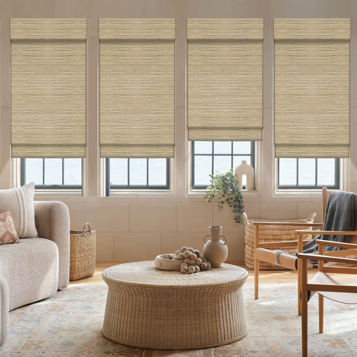 Blackout Woven Wood Shades