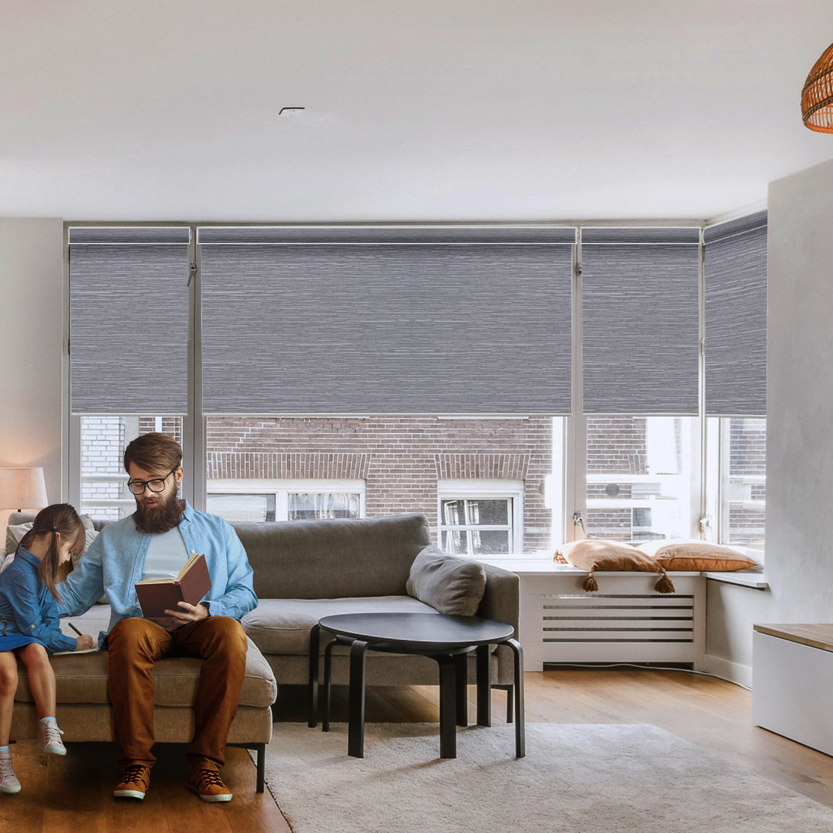 Weffort Motorized Blackout Roller Shades Classic Series