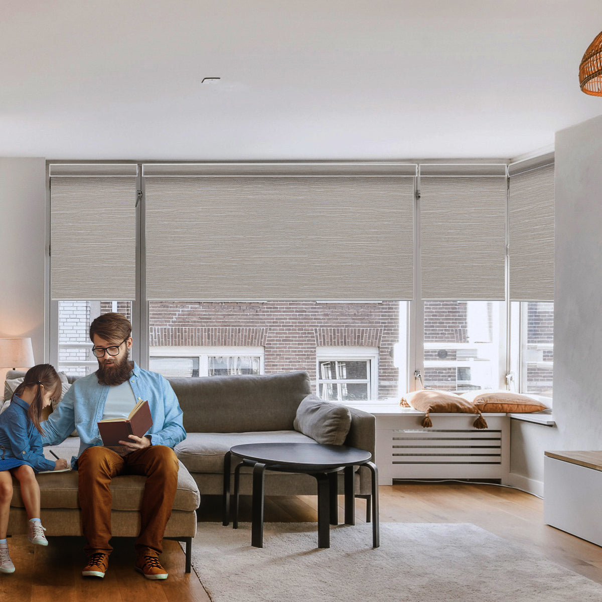 Weffort Motorized Blackout Roller Shades Classic Series
