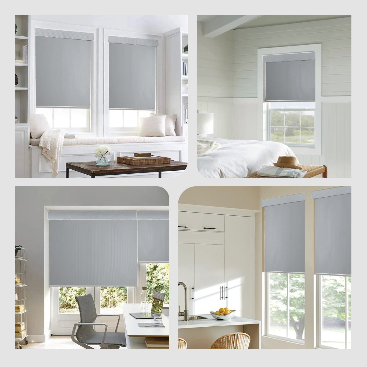 Weffort Motorized Blackout Roller Shades Vinyl Series