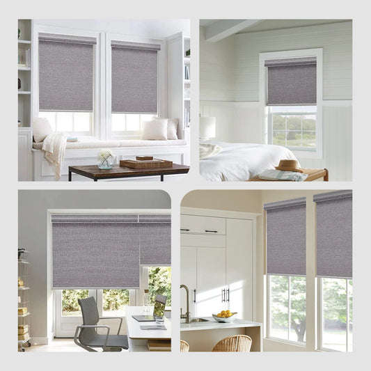 Weffort Motorized Blackout Roller Shades Texture Series
