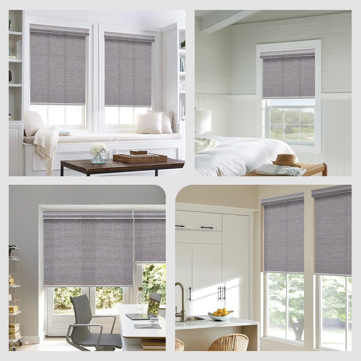 Weffort Motorized Translucent Roller Shades Texture Series