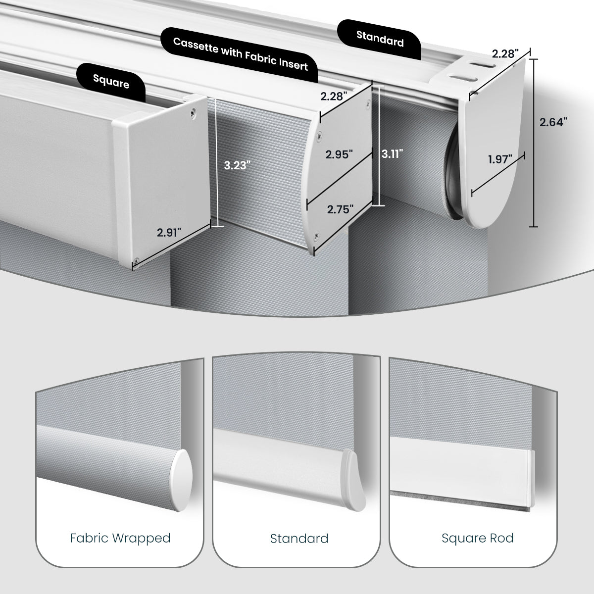 Weffort Motorized Blackout Roller Shades Vinyl Series