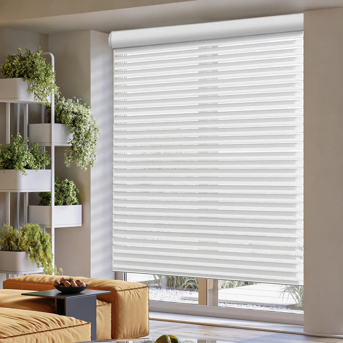 WEFFORT Cordless Sheer Shades - Light Filtering Motorized Blinds for Home Automation