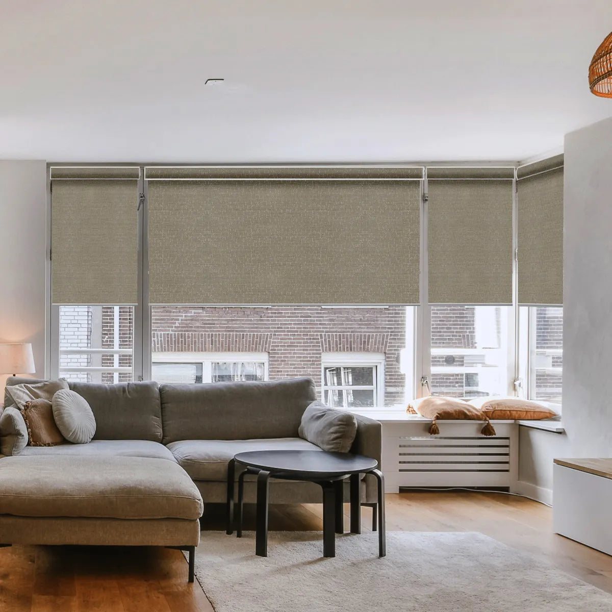 Weffort Motorized Blackout Roller Shades Texture Series