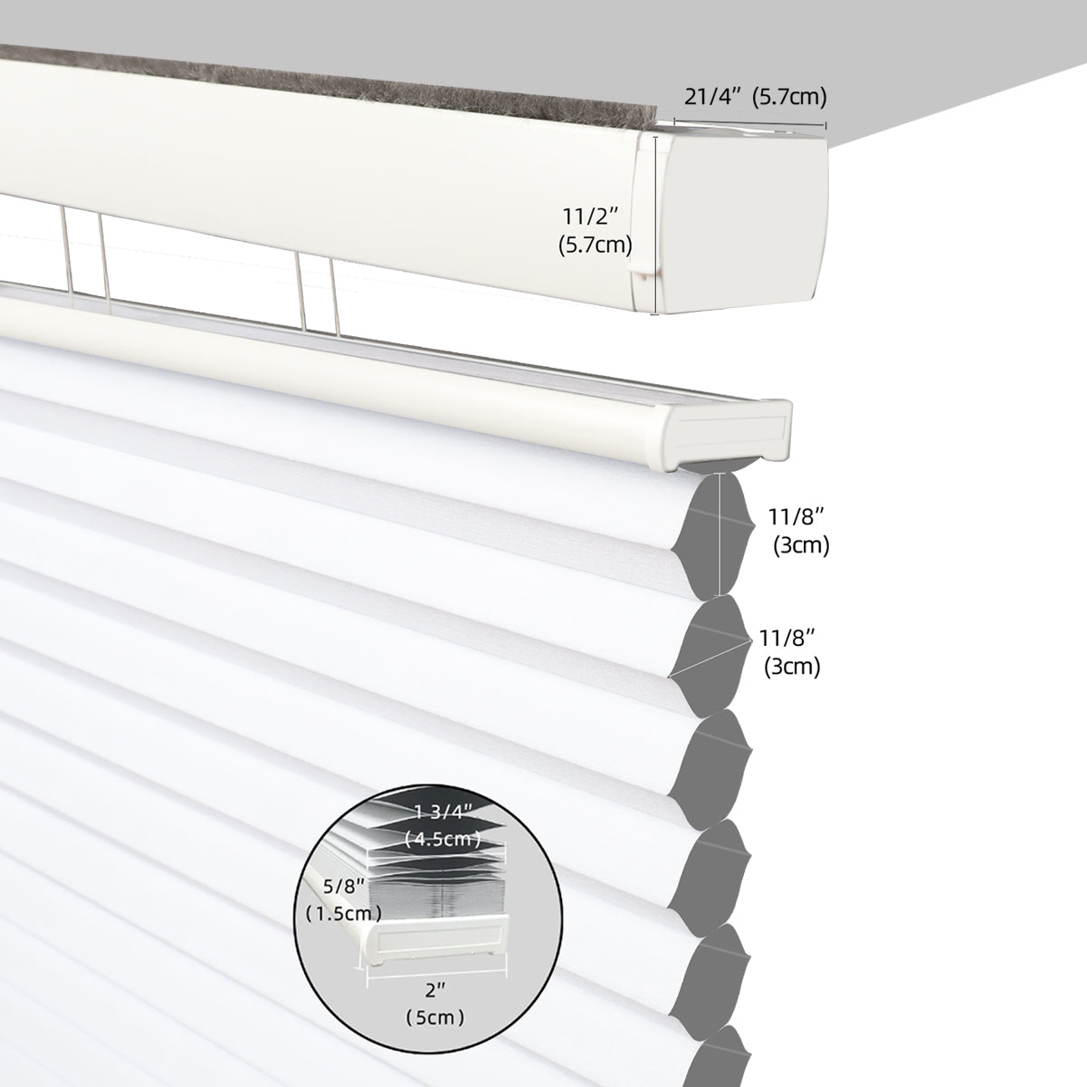 Weffort Motorized Blackout and Light Filtering Day/Night Suspended Cellular Shades Elegant Series