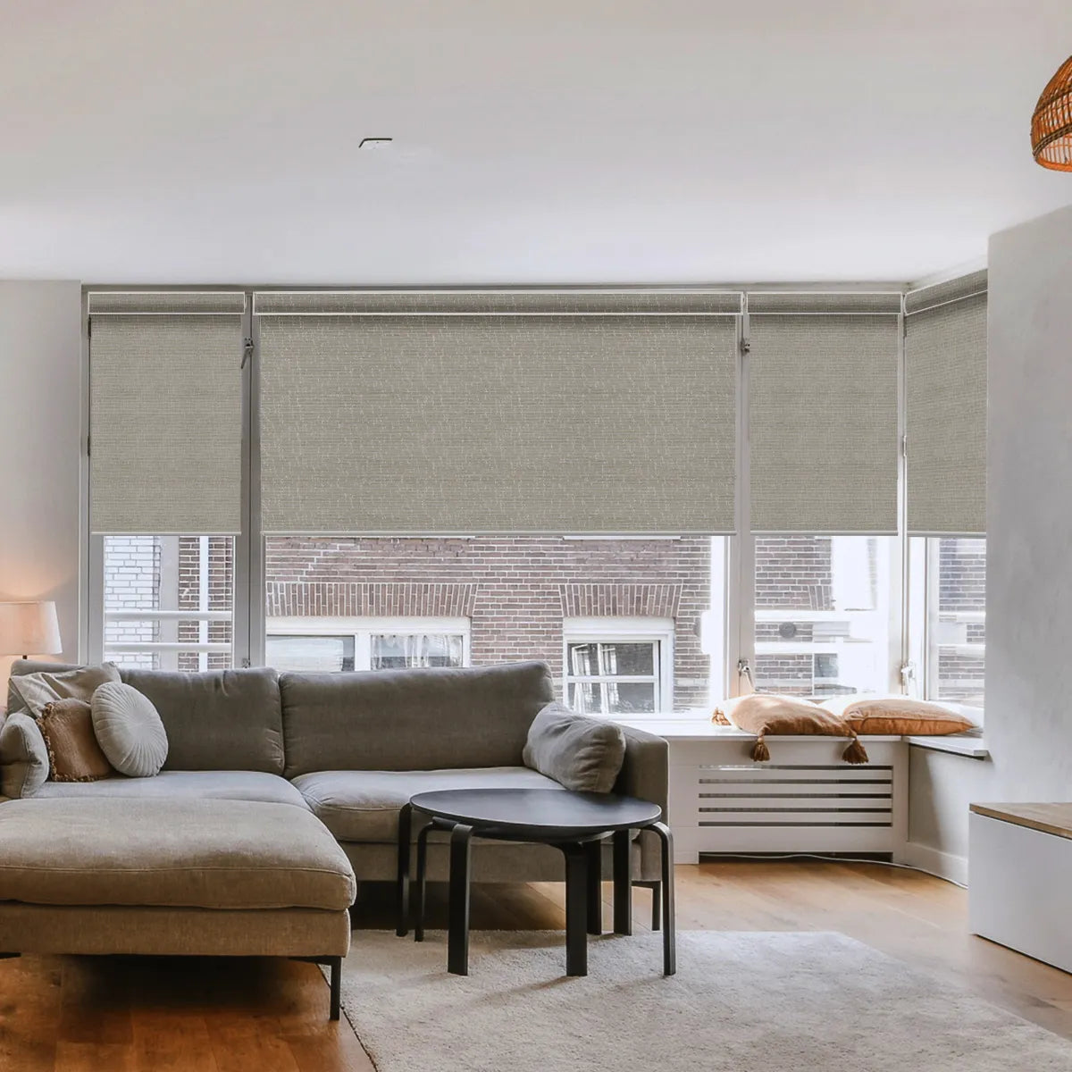 Weffort Motorized Blackout Roller Shades Texture Series