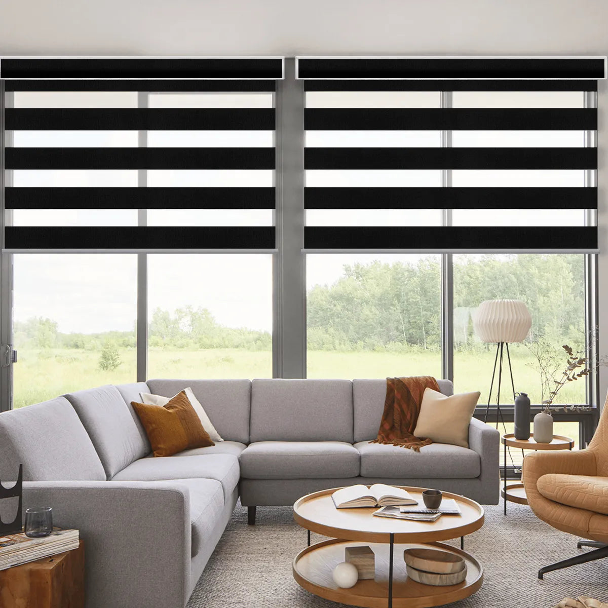 Weffort Motorized Blackout Zebra Shades Soft Series