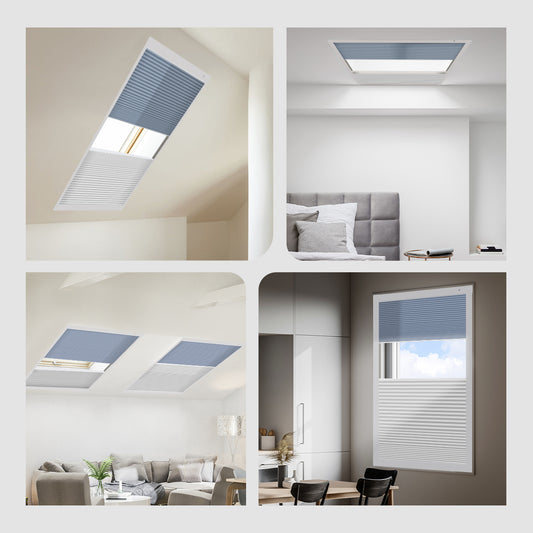 Day/Night Skylight Cellular blinds can be installed in several ways depending on the type of window, ceiling structure, and aesthetic preference.