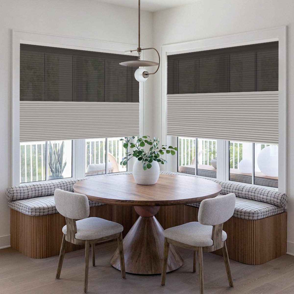 WEFFORT Motorized Day & Night Shades - Custom Size Dual Layer Cellular Blinds