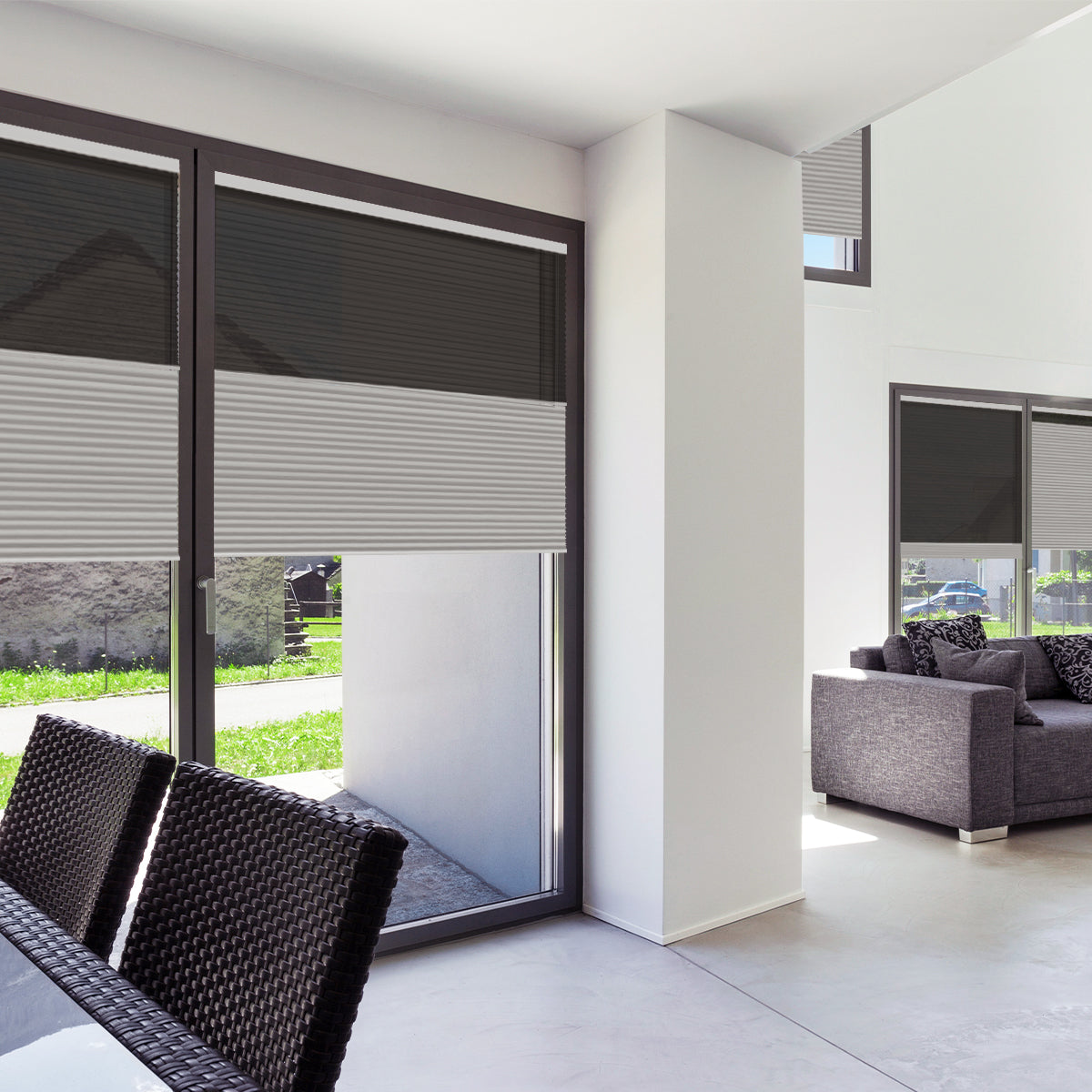 WEFFORT Motorized Day & Night Shades - Custom Size Dual Layer Cellular Blinds