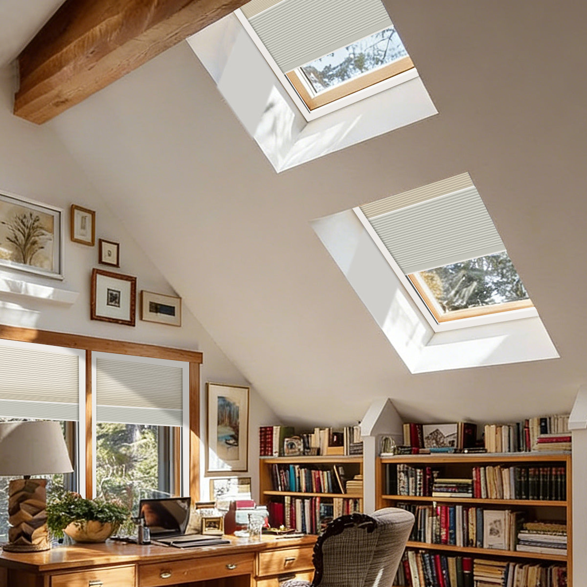 Motorized Blackout Day&Night Skylight Cellular Shades