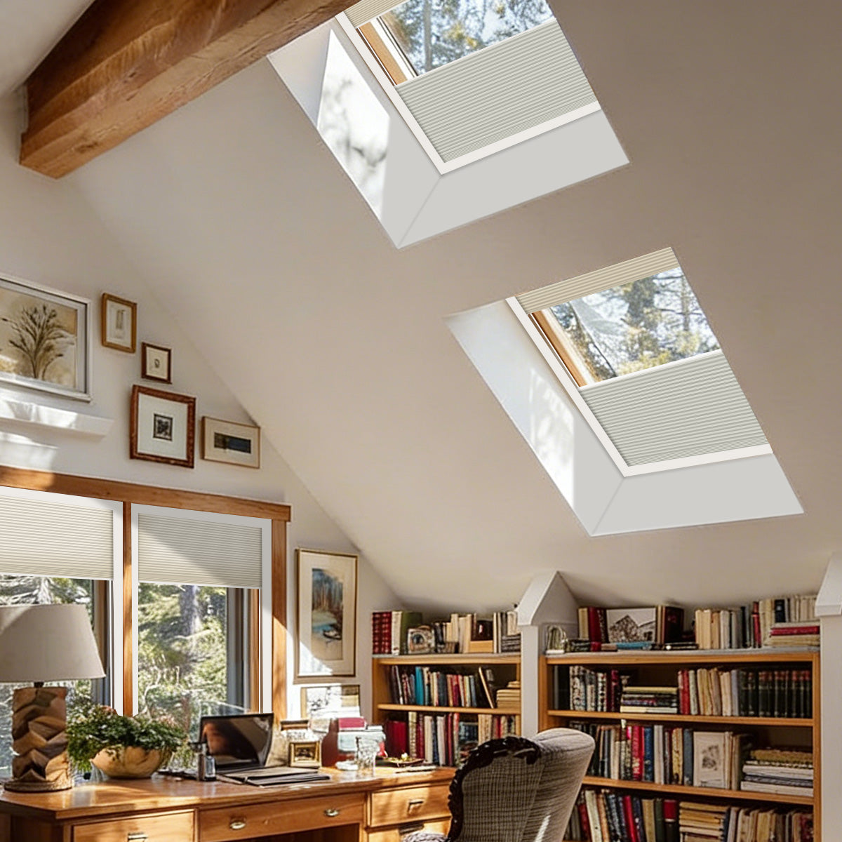 Motorized Blackout Day&Night Skylight Cellular Shades