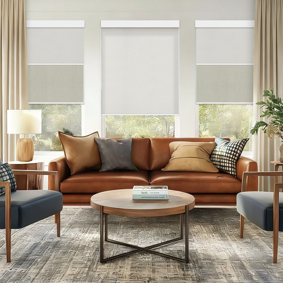 Weffort Motorized Dual Shades – Custom Size Integrated Dual-Layer Roller Shades