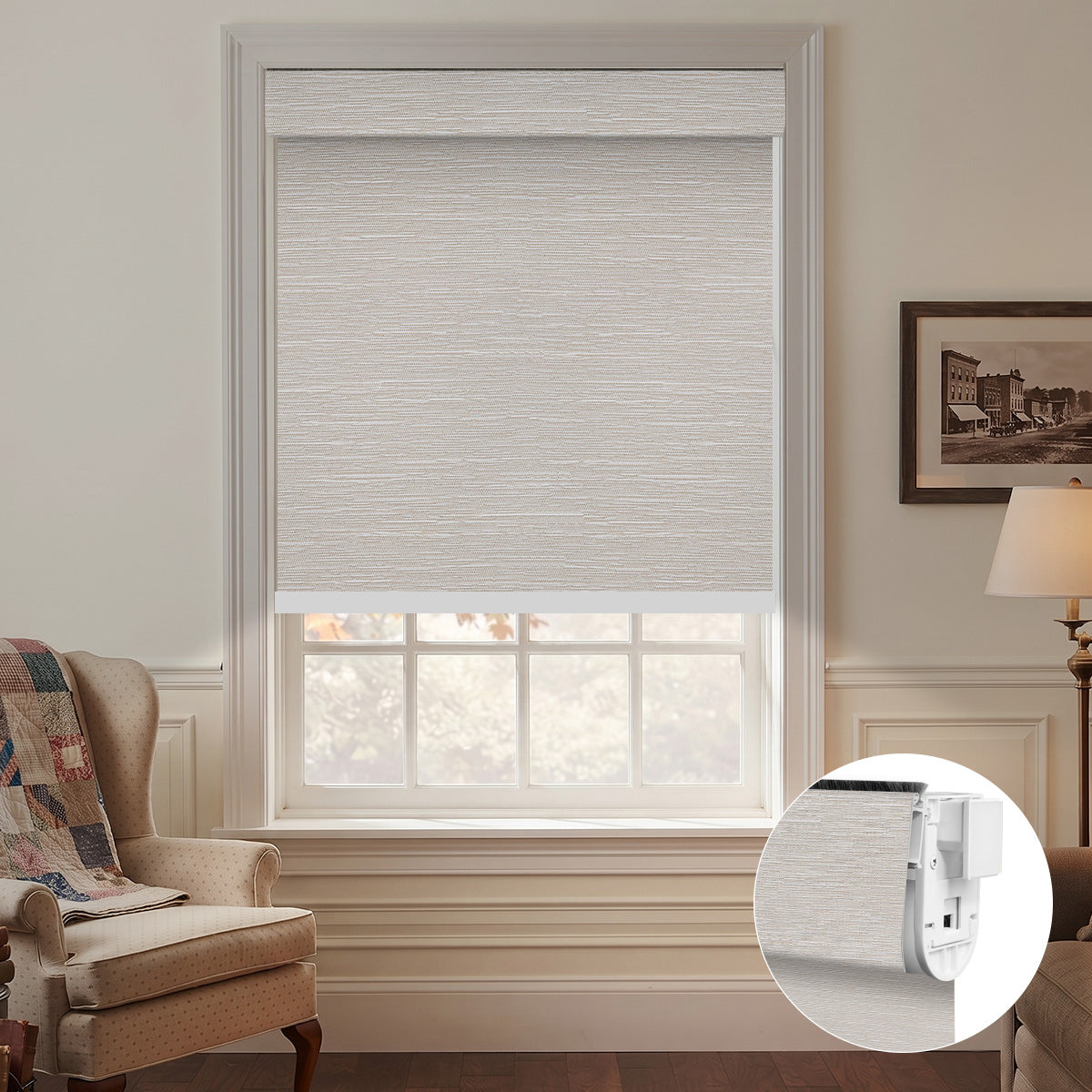No Drill Motorized Blackout Roller Shades | Classic Series