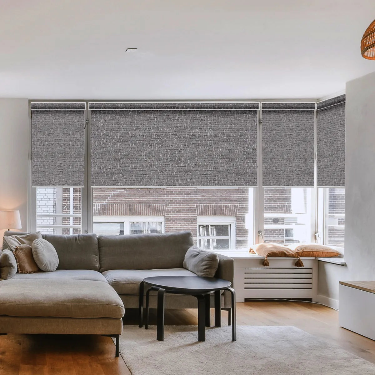 Weffort Motorized Blackout Roller Shades Texture Series