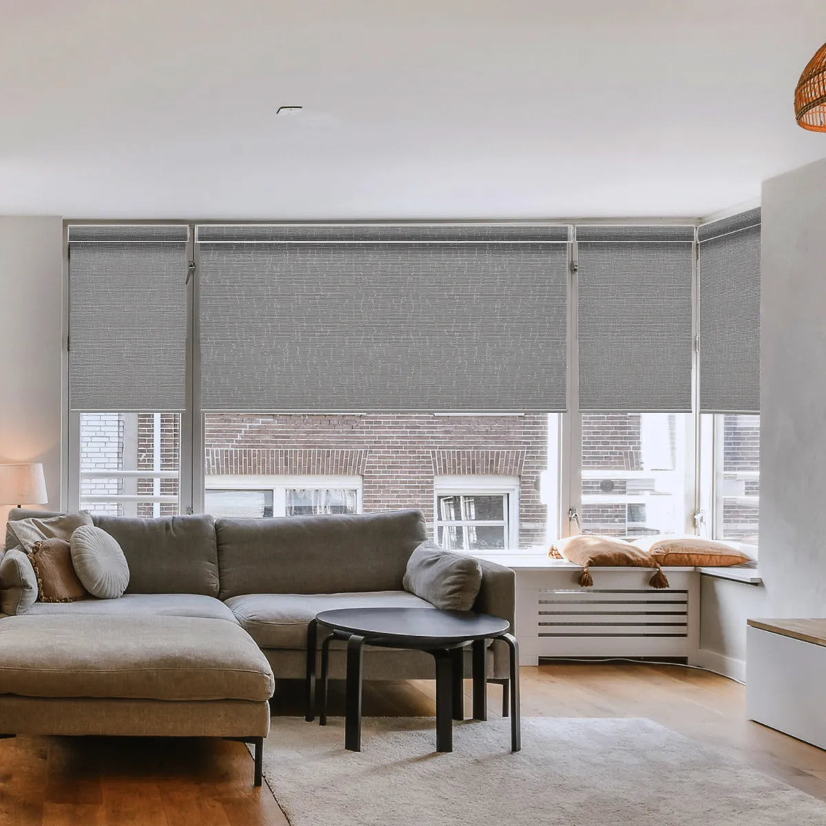 Weffort Motorized Blackout Roller Shades Texture Series