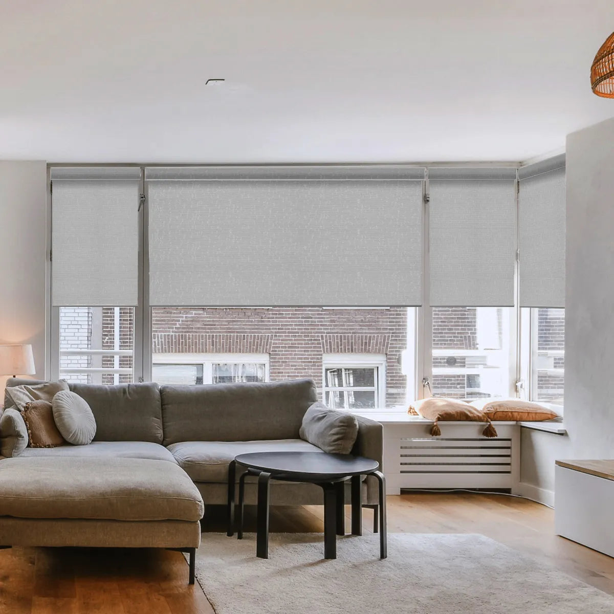 Weffort Motorized Blackout Roller Shades Texture Series