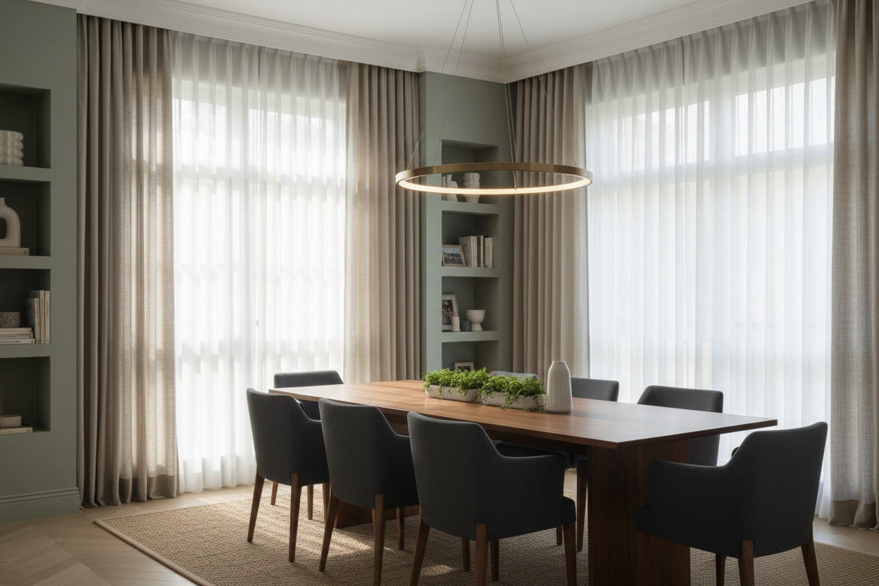 Voice-Controlled Ambiance: Smart Dining Room Window Covering Ideas