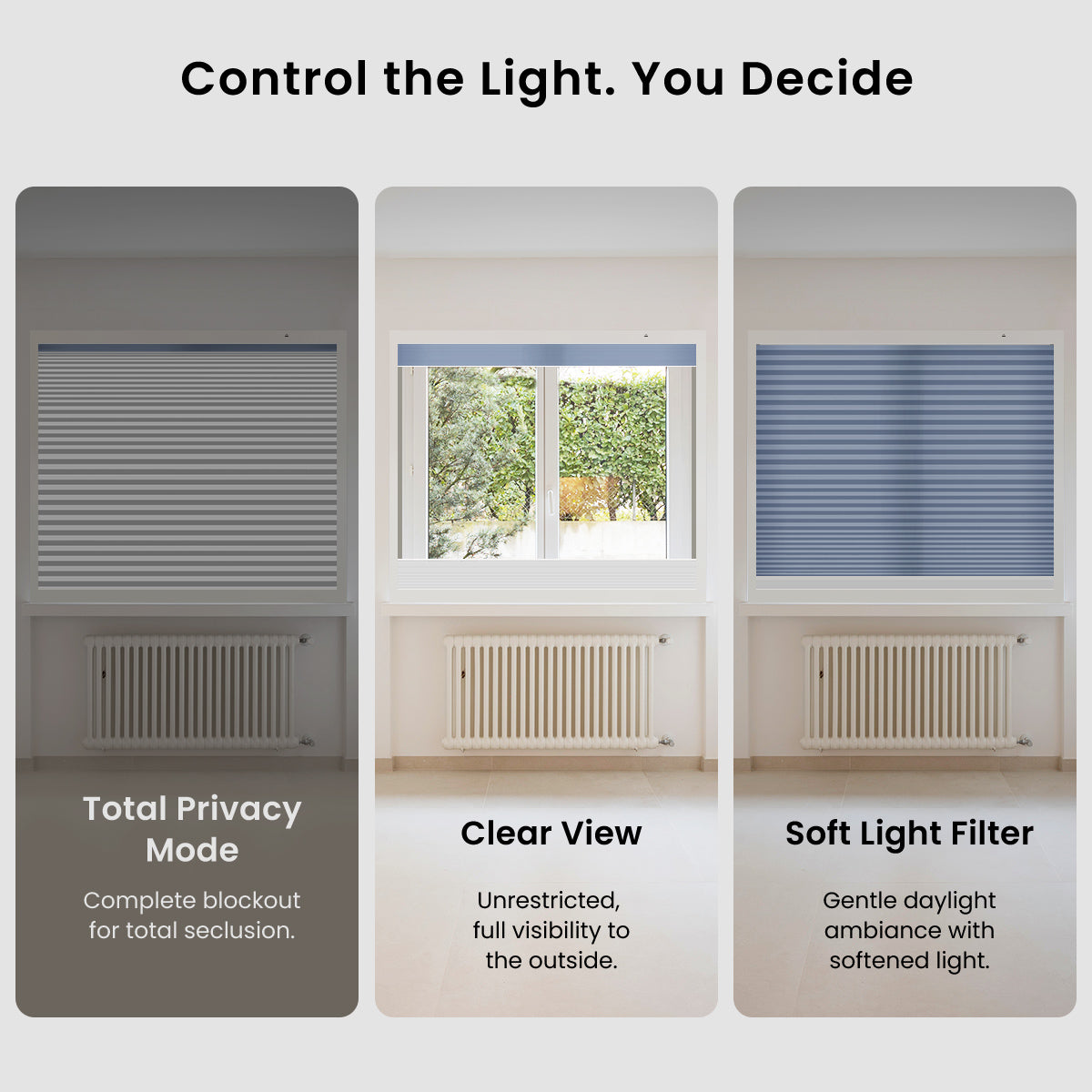 The Day/Night skylight shade begins its downward movement from the fully retracted position.