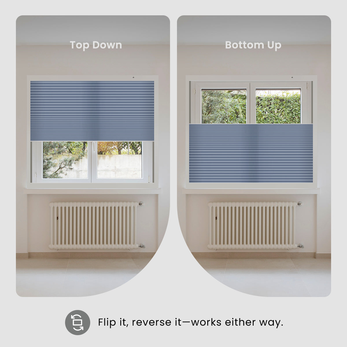 The skylight shade begins its downward movement from the fully retracted position. 